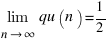 lim{n right infty}{qu(n)}=1/2