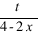 {t}/{4-2x}