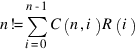 n! = sum{i=0}{n-1}{C(n,i)R(i)}