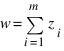 w=sum{i=1}{m}{z_{i}}